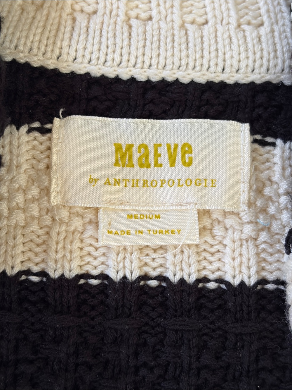 Anthropologie Black and Cream Striped Button-Front Crop Cardigan - Picture 6 of 10